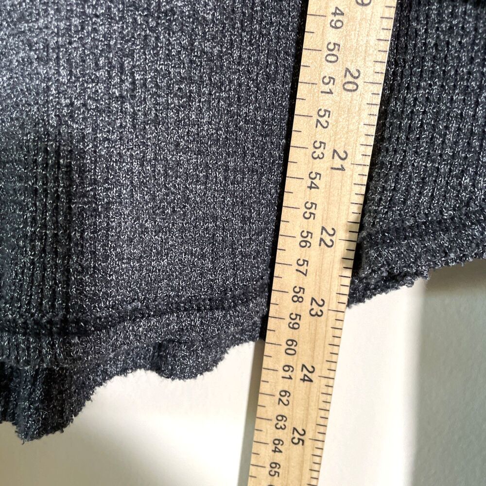 We The Free People Blossom Thermal Top Size Small Pullover Dark Gray Boho - Picture 6 of 10
